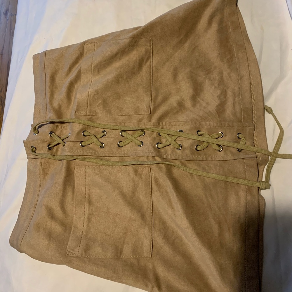 Tan suede skirt